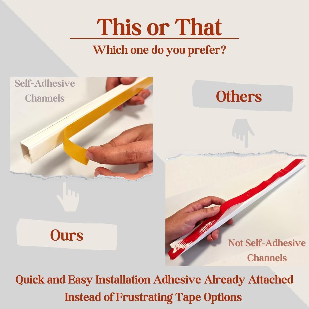 157in Cord Hider for 1-2 Wire, Self Adhesive One-Cord Channel Cable Concealer, Paintable Cable Covers for TV Cords on Wall, Cable Raceway Kit for Extension Cord, Ethernet Cables, Speaker Wires