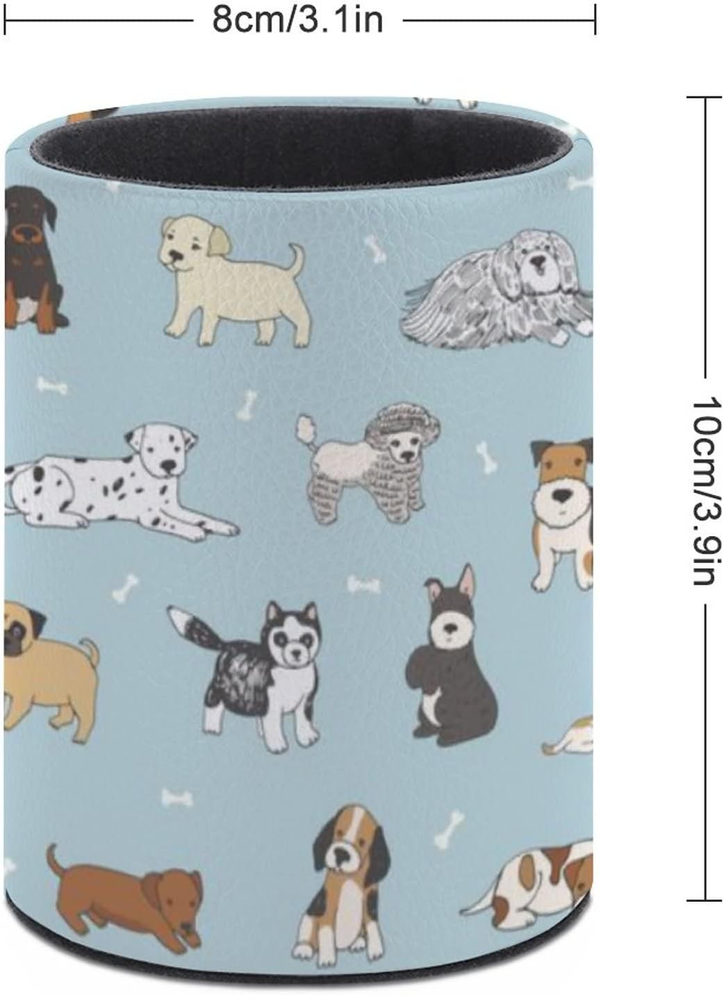 Cute Puppy Dog Pen Holder Pencil Organizer Cute Pencil Cup Desk Decor Makeup Brush Holder Dice Cup PU Multifunctional Office Suppliesfor Home Classroom School