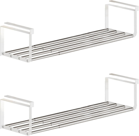 Expandable Shoe Rack Organizer - Adjustable Shoe Rack & Under Cabinet Shelf - for Shoe or Clothing Storage and Organization, Under Shelf Storage (Stainless,2Pcs)