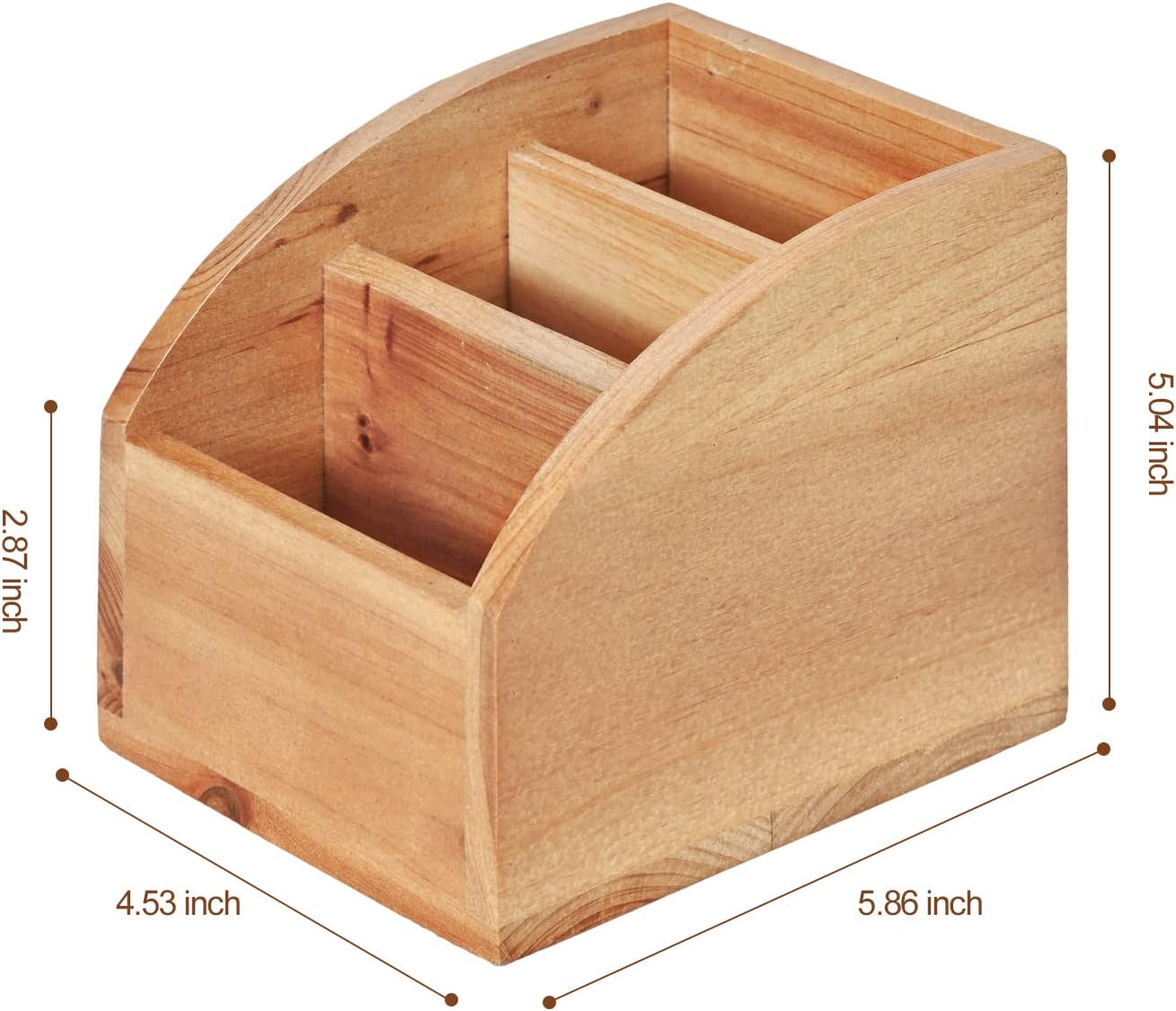 BONNY DODO Remote Control Holders Organizer Box for Table Small Solid Wooden Desk Farmhouse Home Decor Caddy Basket Store Tv Remote for Media Player,Pencil,Glassees&Office Supplies (Wood, S)