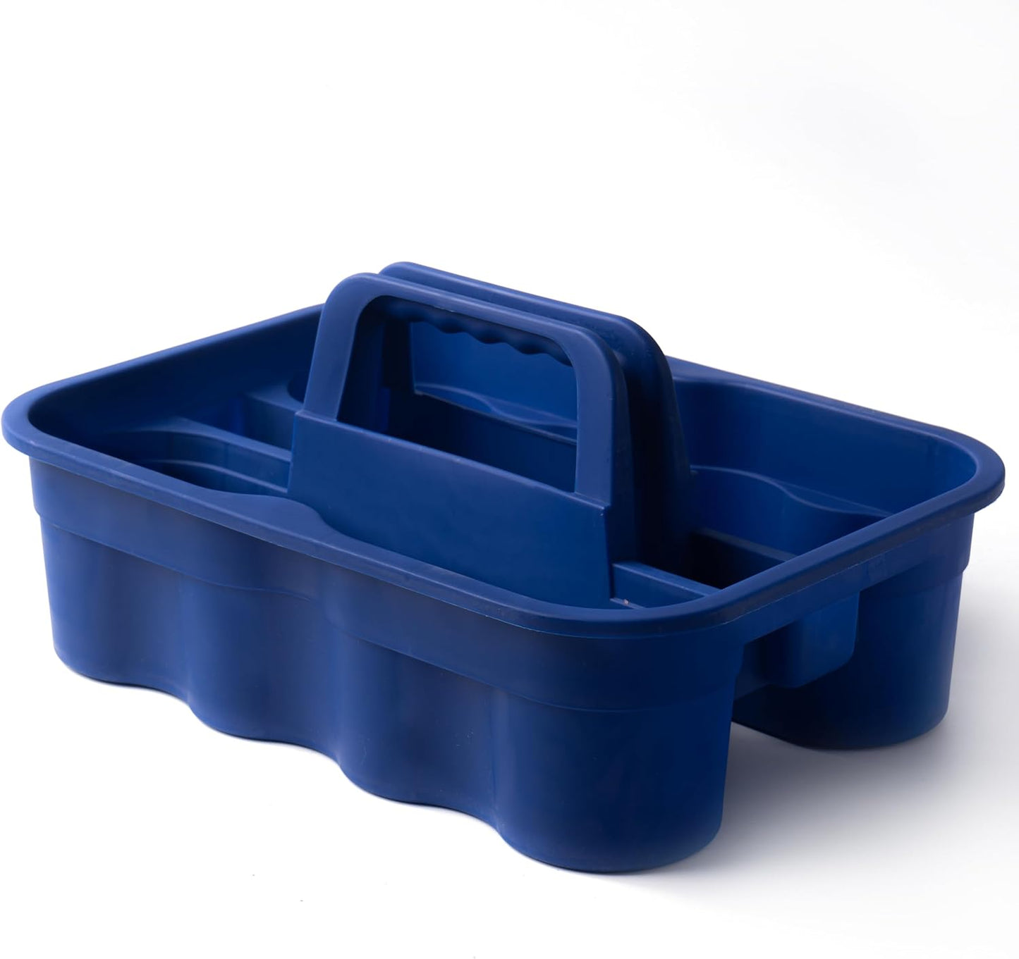 Matthew Large Plastic Tote Tool & Deluxe Supply Cleaning Caddy with Handle Portable Shower Basket Storage Caddy for Cleaning Products Organizer,Take-Out Coffee/Soft Drink,Bath Multi Use - Blue