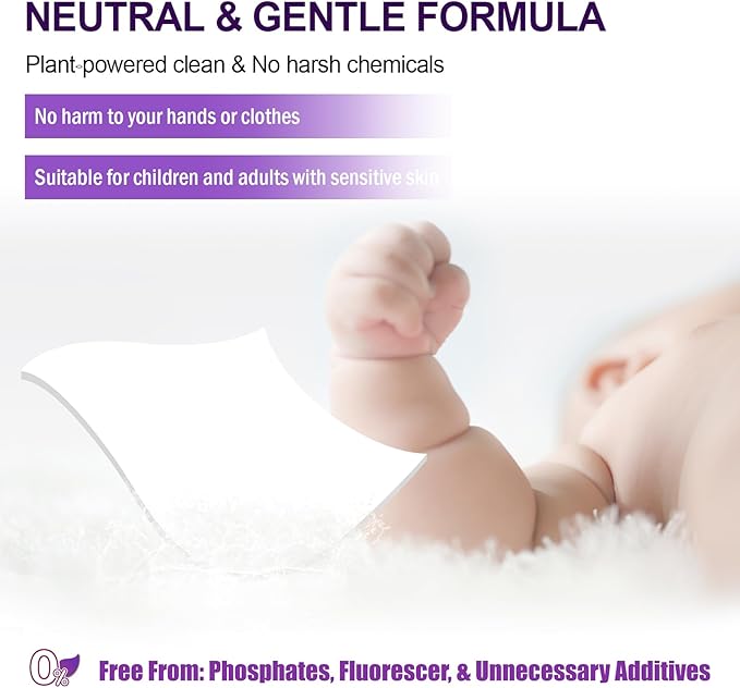 Laundry Detergent Sheets, 200 Loads Lavender Scent Hypoallergenic Eco-Friendly, Biodegradable Plastic Free Liquidless Laundry Sheets Suitable for Sensitive Skin