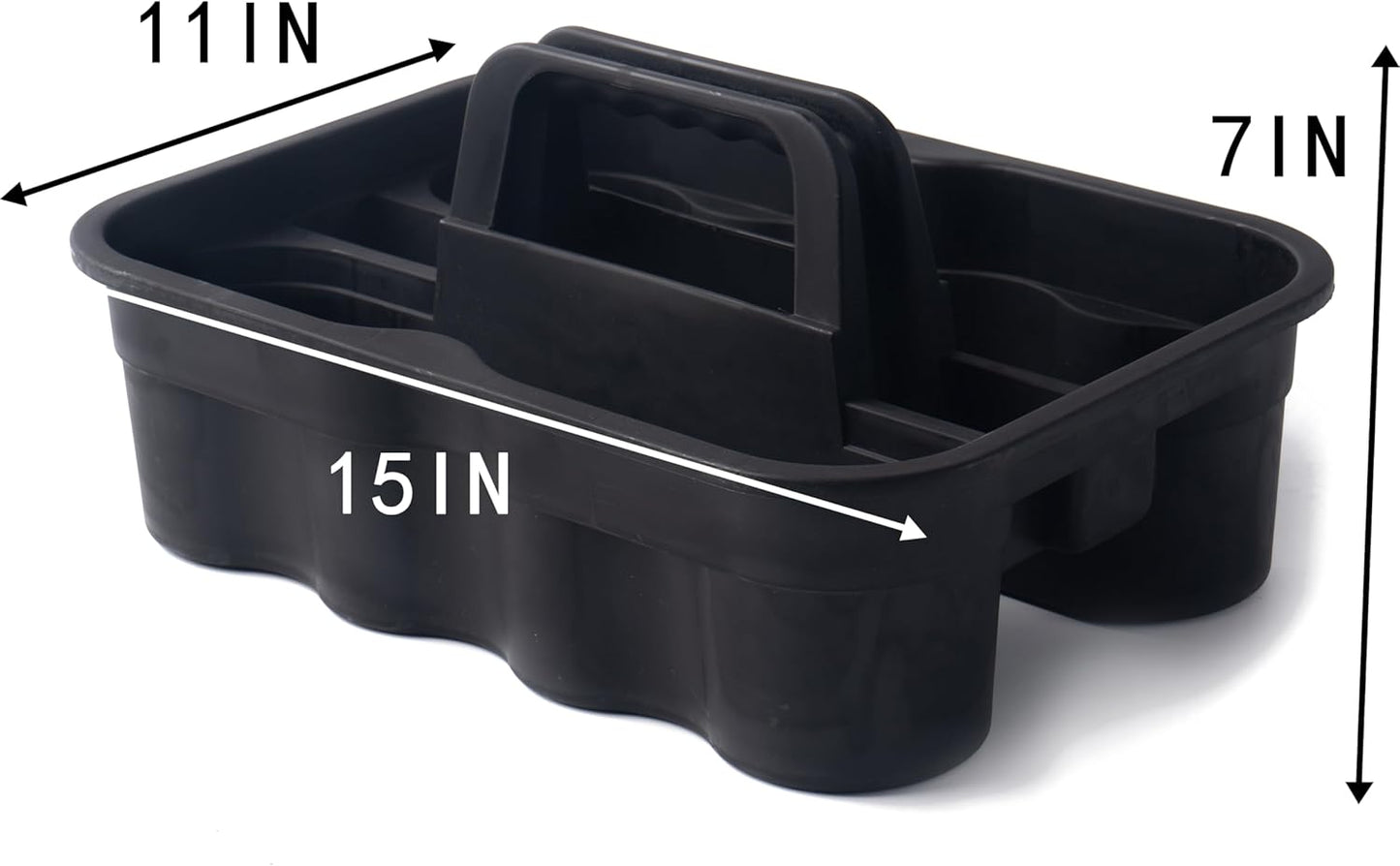 Matthew Large Plastic Tote Tool & Deluxe Supply Cleaning Caddy with Handle Portable Shower Basket Storage Caddy for Cleaning Products Organizer,Take-Out Coffee/Soft Drink,Bath Multi Use - Black