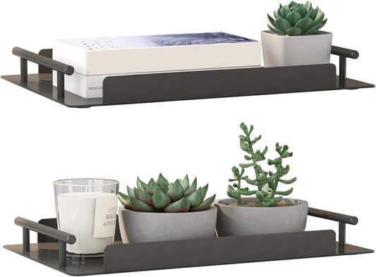 Bathroom Organizer Countertop,Counter Decorative Tray Cosmetic Organizer,Countertop Storage Shelf for Bathroom, Kitchen, Living Room, Bedroom, Dressing Table (2 Counts)