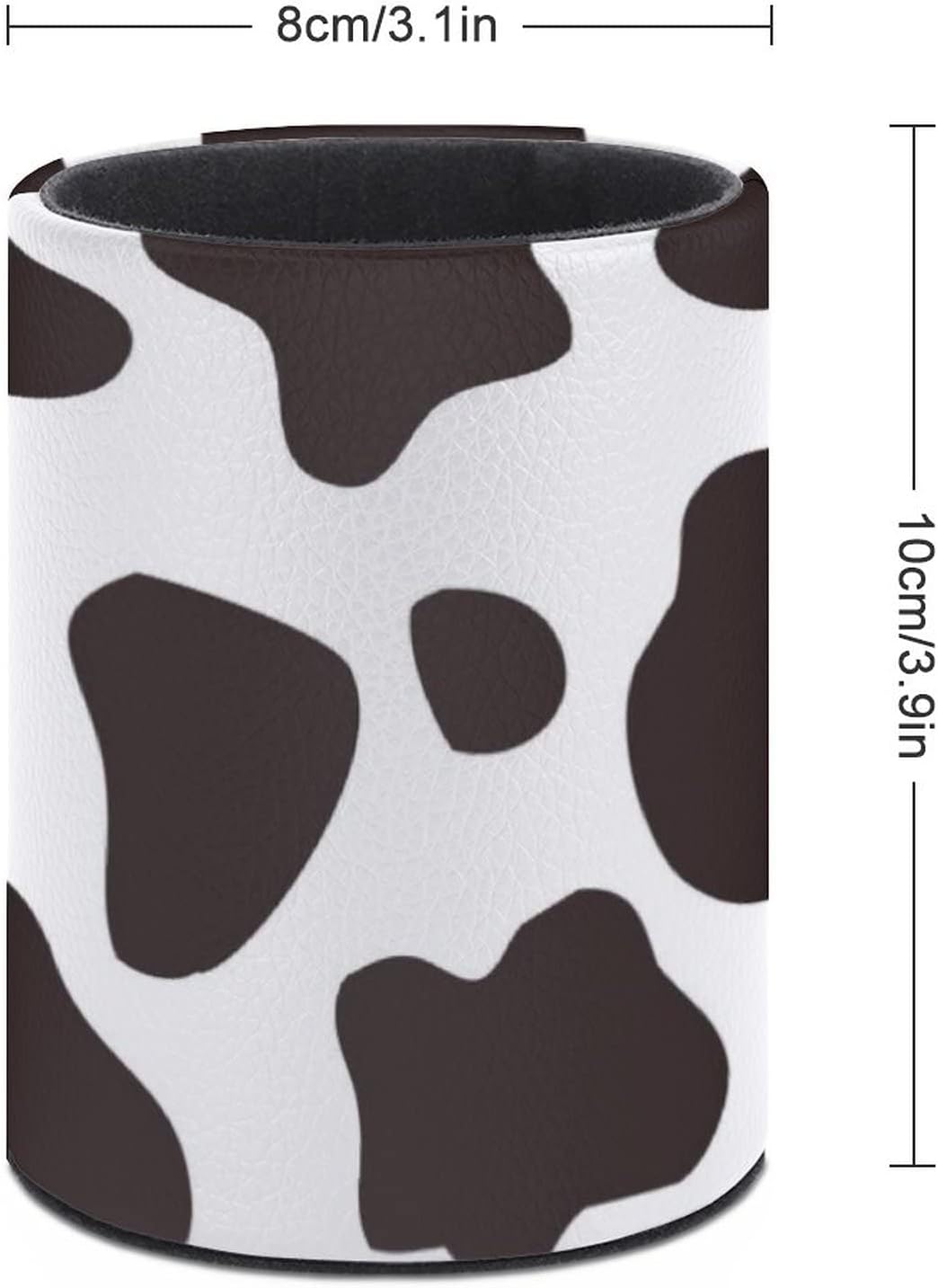 Cow Print Pen Holder Pencil Organizer Cute Pencil Cup Desk Decor Makeup Brush Holder PU Multifunctional Office Suppliesfor Home Classroom School