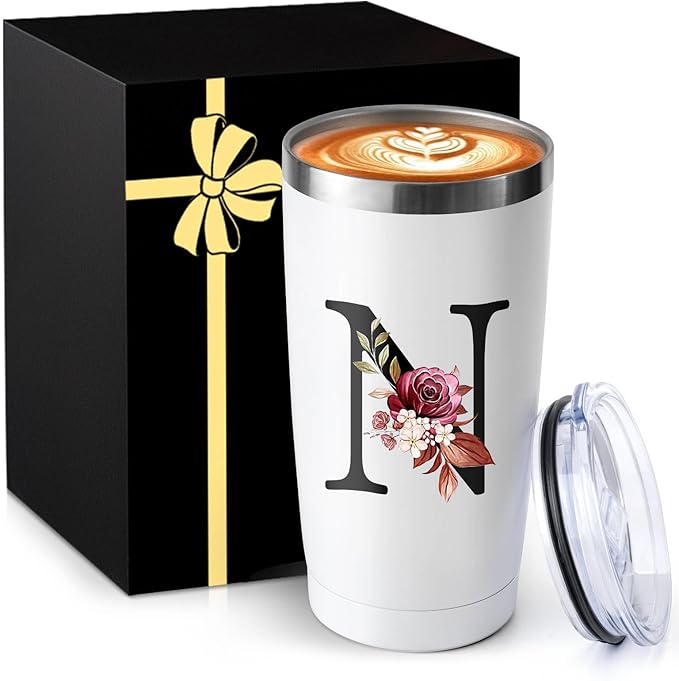 20 Oz Insulated Coffee Cup with Lid Car Tumbler Travel Mug Women Wife Anniversary Her 1 2 3 5 6 7 8 10 14 15 20 25 40 50 60 Year Cotton Copper Gifts Ivory Bronze Leather Iron Paper First 5th 6th 10th