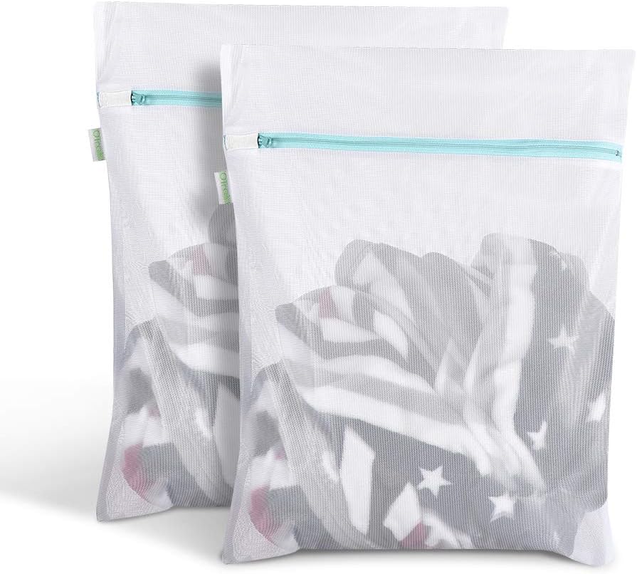 OTraki Mesh Washing Bags for Laundry 16x20 Inch Medium Mesh Bag Laundry Washer Delicates Lingerie Wash Machine Net Zipper Bag Heavy Duty Home Dorm Hotel Travel Storage Organizer, White