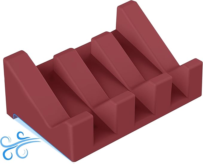 Silicone Soap Dish - Extended Self Draining Holder for Shower, Bathroom, Bathtub - 1 Pack With Drainage to Keep Bar Soap Dry and Clean