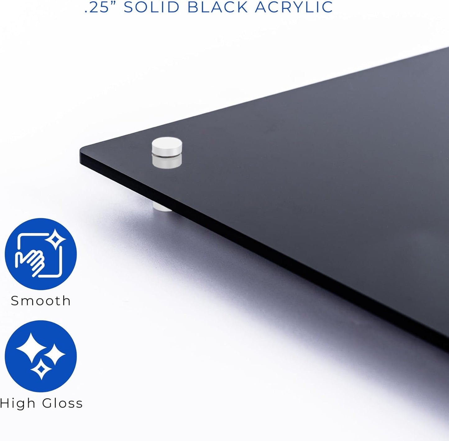 24x32 Dry Erase Board for Wall - with .25 Black Acrylic and White Stand Off Finish - Perfect Whiteboard for Office, Home, Classroom - Durable and Stylish .25 Black Acrylic Dry Erase Board