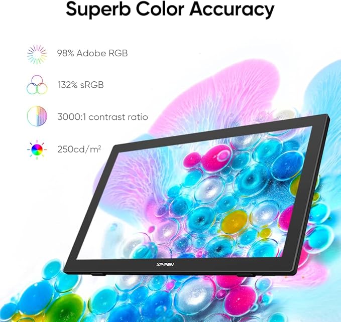 XPPen Artist24 FHD Drawing Tablet with Screen - 23.8" Drawing Monitor Full-Laminated Pen Display with 8192 Pressure Levels and Battery-Free Pen, Adjustable Stand for Digital Drawing and Animation