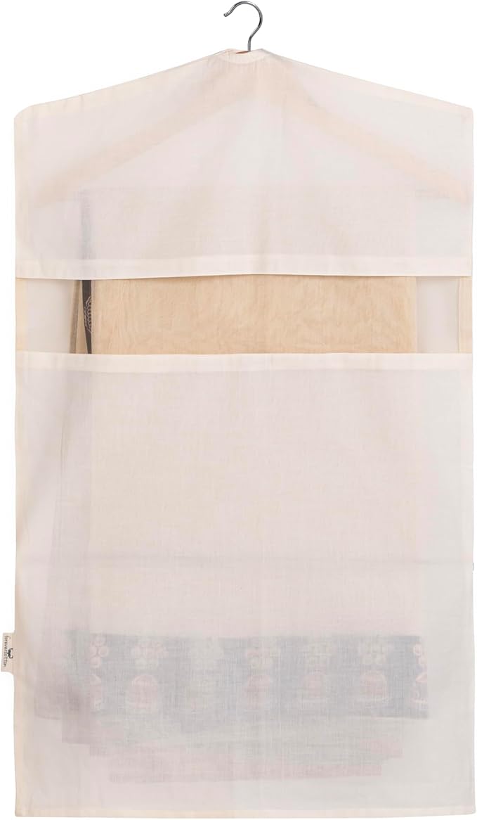 Garment Bags for Hanging Clothes – 100% Cotton, Breathable Suit & Dress Covers – Pack of 3 Large (22"x50") for Jackets, Sarees, Blouses, Coats, Travel & Closet Storage