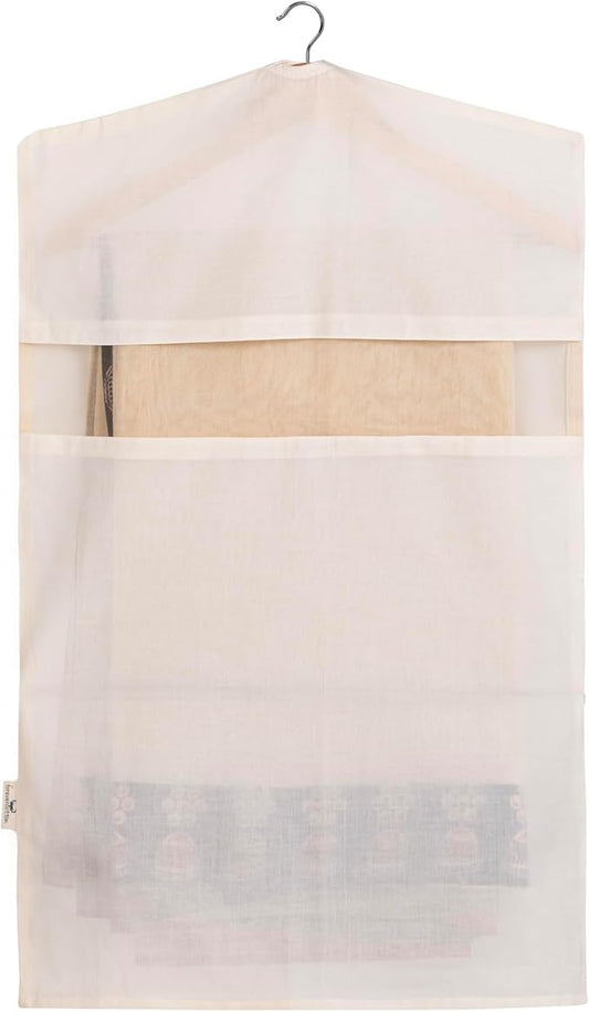 Garment Bags for Hanging Clothes – 100% Cotton, Breathable Suit & Dress Covers – Pack of 3 Large (22"x50") for Jackets, Sarees, Blouses, Coats, Travel & Closet Storage