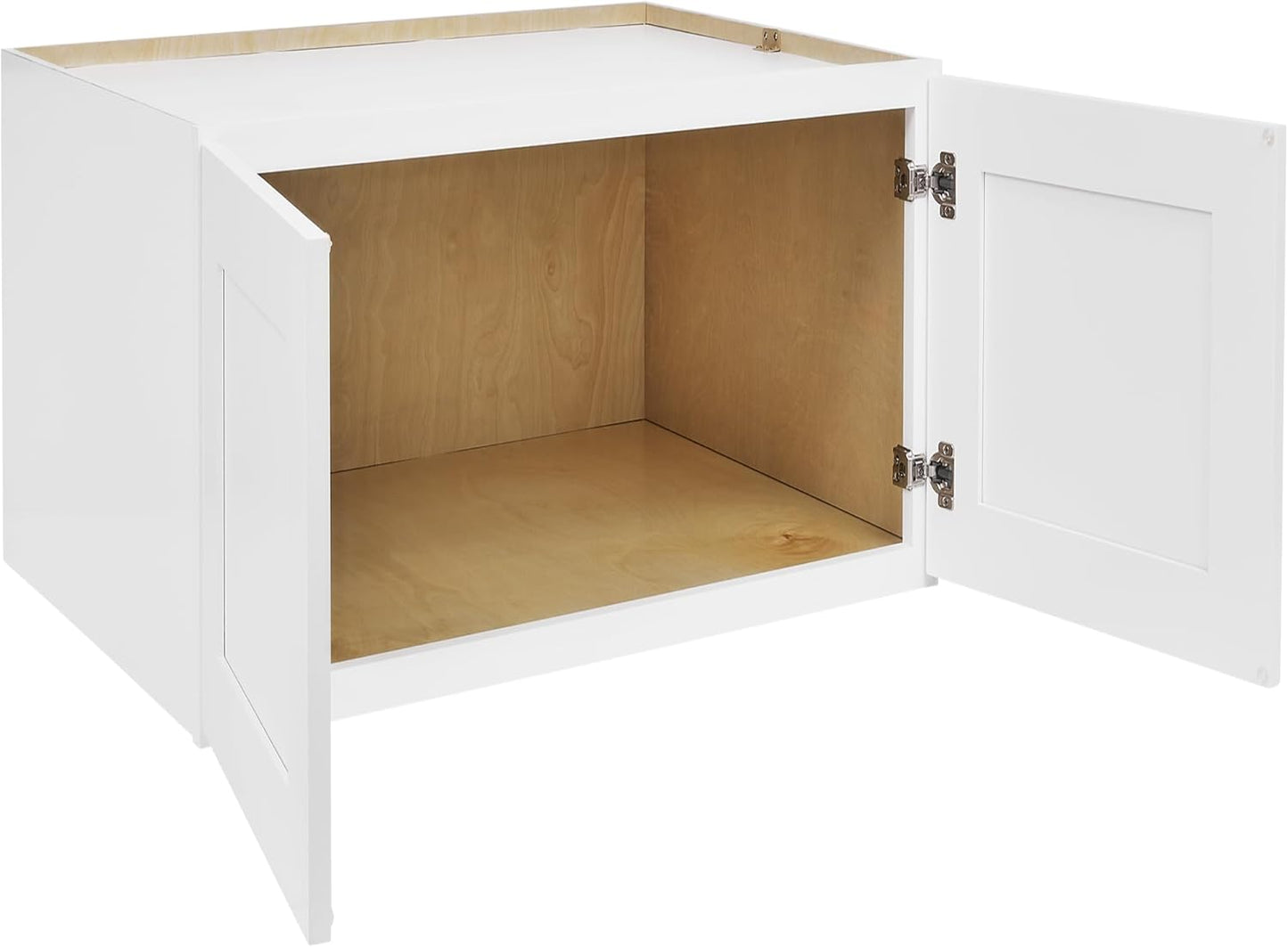 White Shaker Wall Cabinet - Ready to Assemble, Perfect for Kitchen, Laundry, and Bathroom Storage - 36”W x 24”H x 24”D
