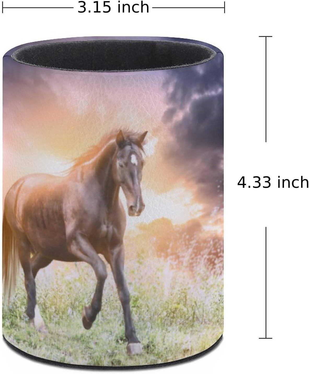 Horse Pen Holder Pencil Organizer Cute Pencil Cup Desk Decor Makeup Brush Holder PU Multifunctional Office Suppliesfor Home Classroom School