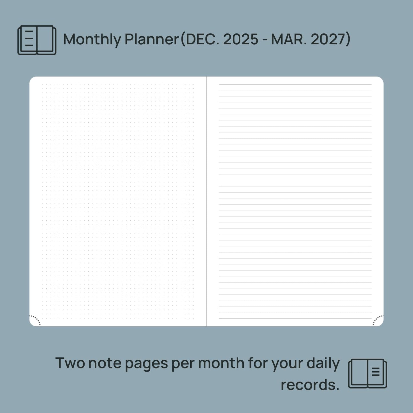 POPRUN Monthly Planner 2026-2027 (Large-8.25'' x 11.75''), 16 Months Calendaer (Dec 2025-Mar 2027) Appointment Book with Stair Tabs, Inner Pockets, Pen Holder, PU Leather Softcover - Brown