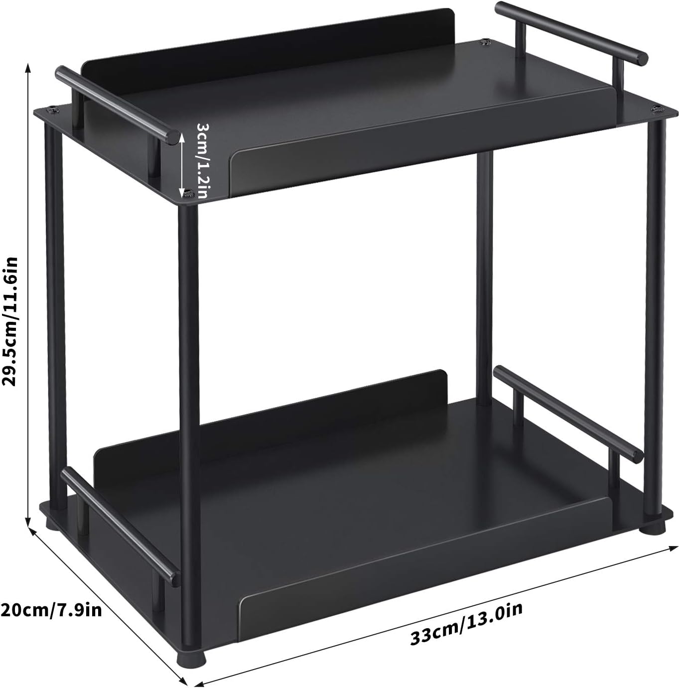 FLE Bathroom Organizer Countertop,Bathroom Counter Organizer Decorative Tray Cosmetic Organizer,Countertop Storage Shelf for Bathroom, Kitchen, Living Room, Bedroom, Dressing Table (2-Tier)