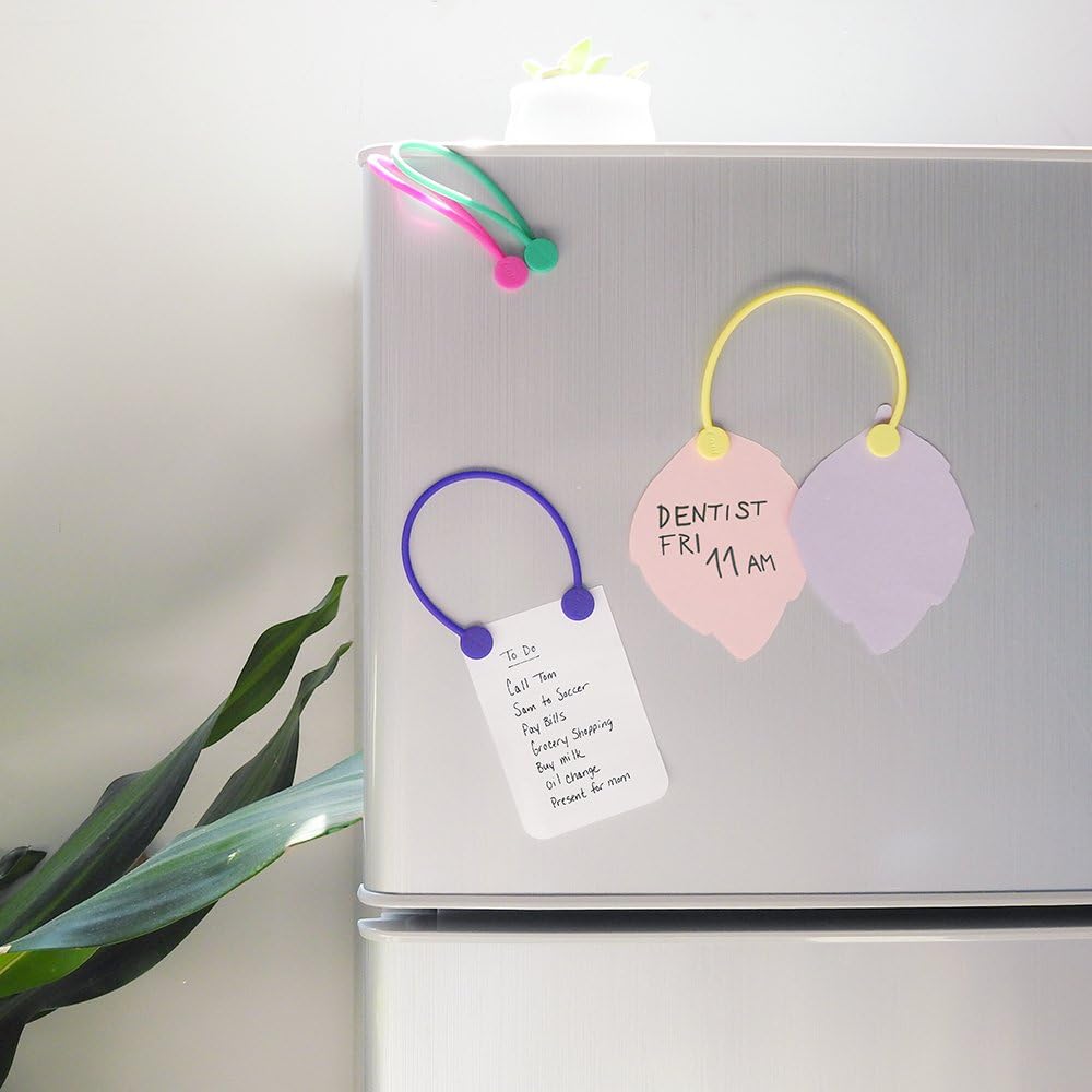 SMART&COOL Reusable Silicone Magnetic Cable Ties for Bundling and Organizing, Holding Stuff, Book Markers, Fridge Magnets, Assorted Color, 7.16'' (30-Pack, Multi)