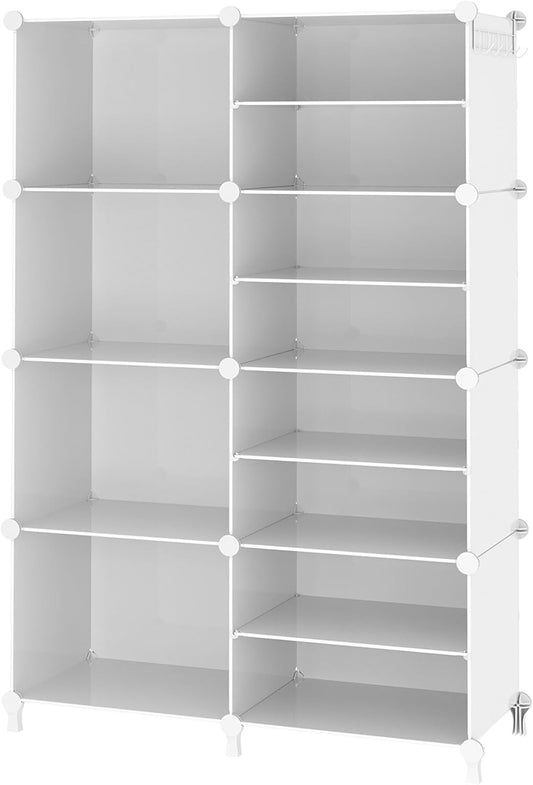 AWTATOS Closet Organizer 8 Cube Storage Shelves Closet Clothes Organizers and Storage Stackable Cubby Shelving for Closet Bedroom Living Room Office White