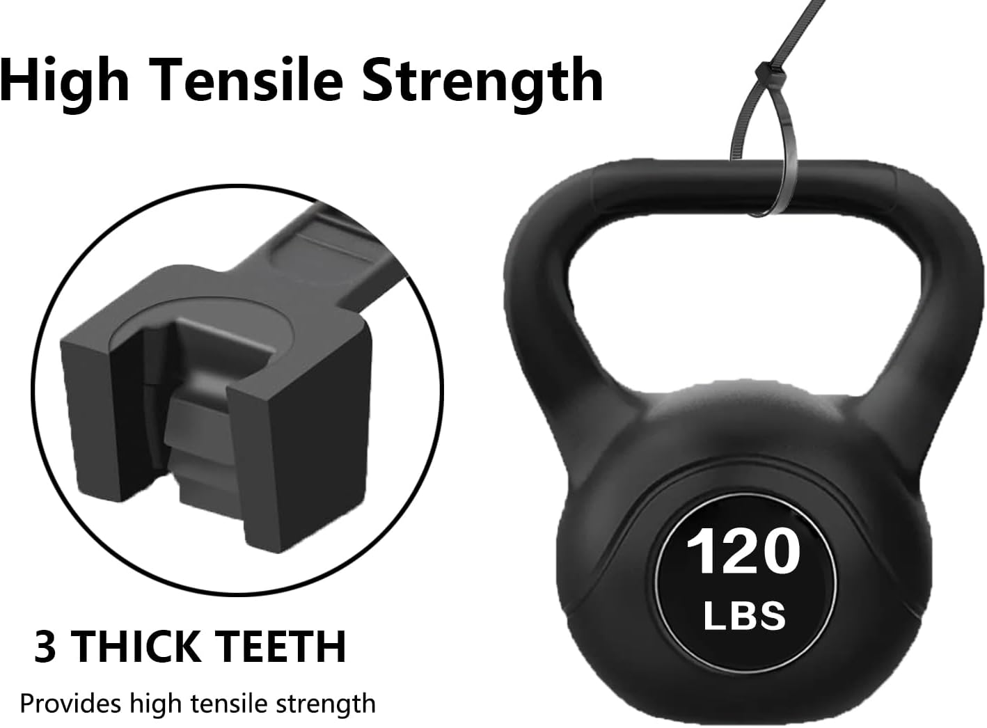 18 inch Black Zip Ties Heavy Duty 1000 PACK,120LBS Tensile Strength Self-Locking heavy duty UV Resistant Cable Tie Wraps for indoor and outdoor use