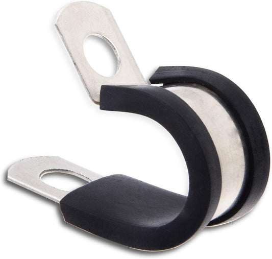 24pcs Wire Clamps 1/2 Inch, Stainless Steel 304 Cable Clamps Rubber Cushion, Pipe Clamp for wiring, lines, hoses and cables