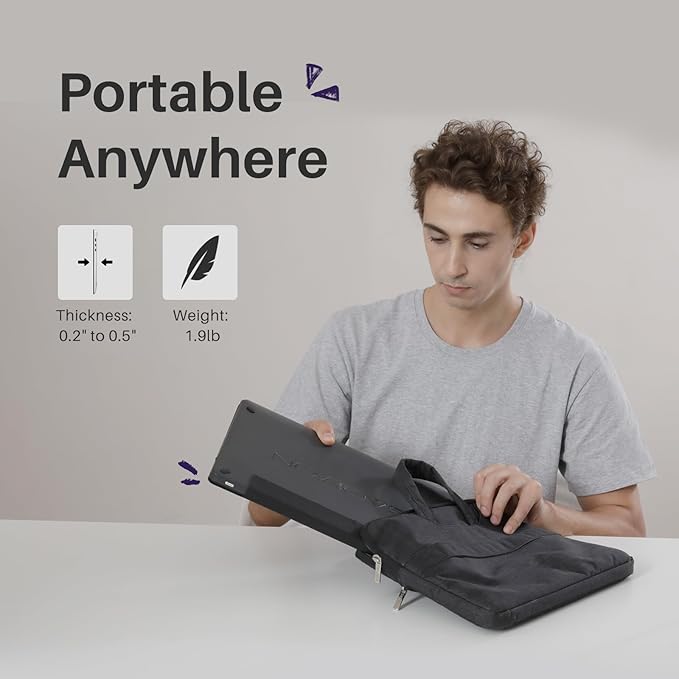 GAOMON PD1320 Pen Display Drawing Tablet, 13.3 Inch Full Laminated 120% sRGB Graphics Monitor with Tilt Support for Artists, Design, Animation - Compatible with Windows/Mac/Android