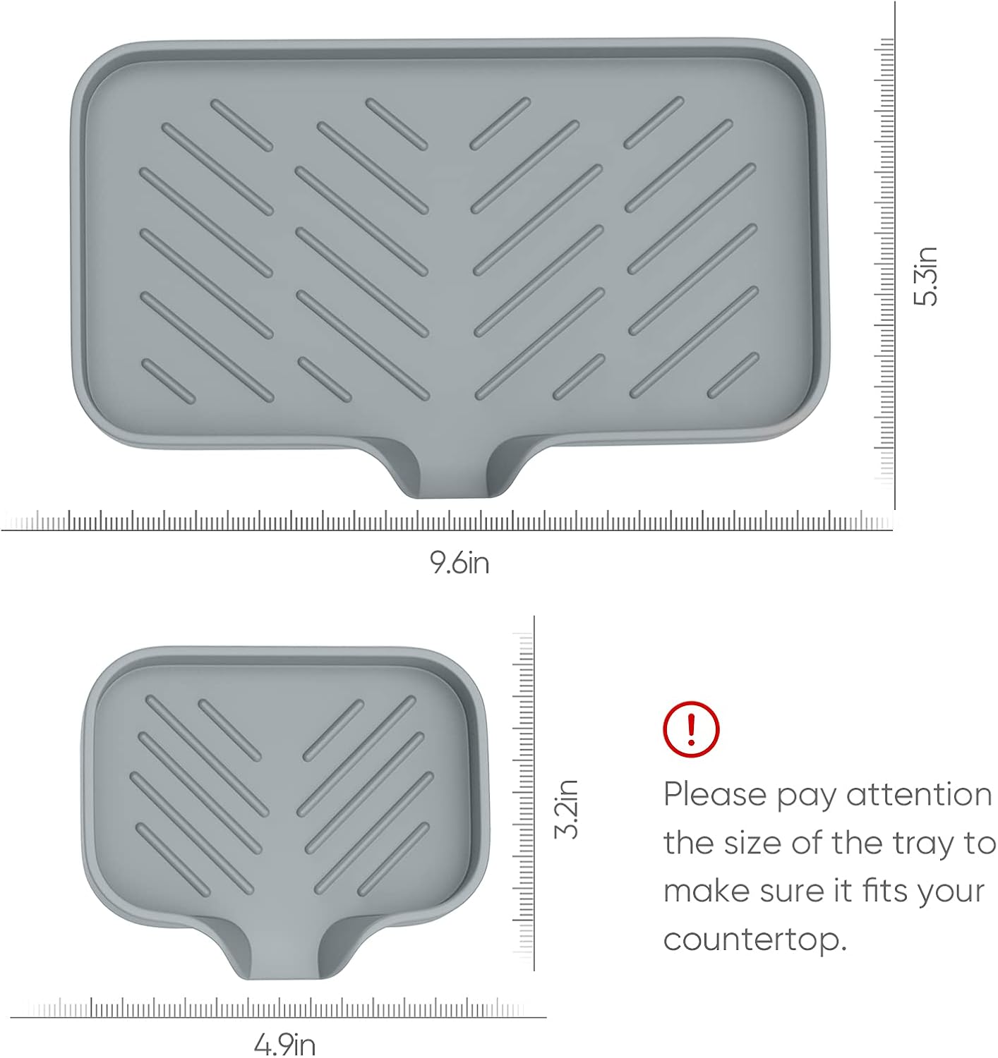 Kitchen Sink Tray,3 Pcs Silicone Sponge Holder for Kitchen Sink Organizer, Kitchen Soap Tray Self Draining Soap Dish for Bathroom