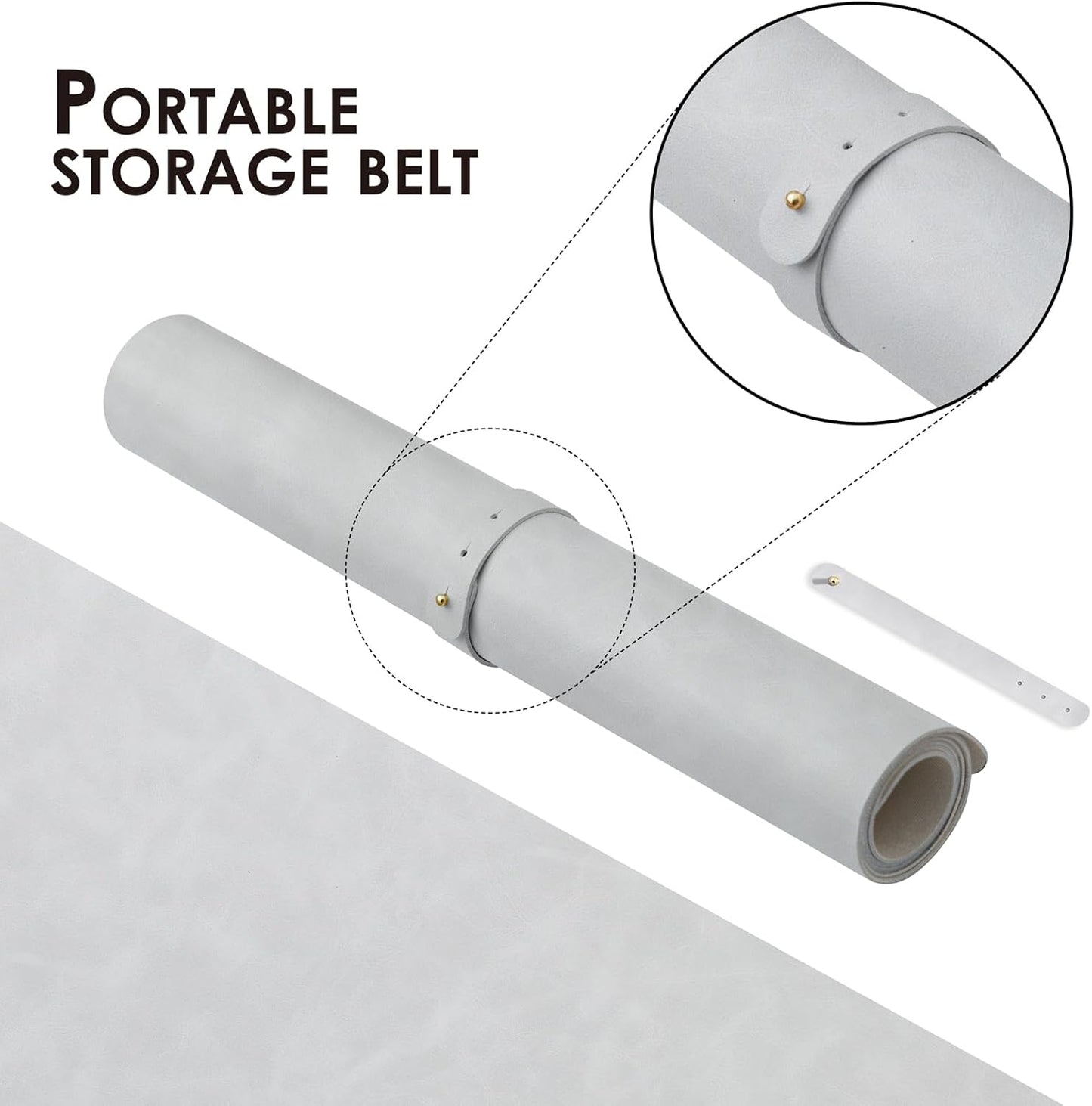 Distressed Leather Desk Mat - Non-Slip PU Desk Pad for Office and Home - Desk Organization and Accessories - Ideal for Large Mouse Pad and Desk Mats on Top of Desks(Ash Gray,31.5"x 15.7")