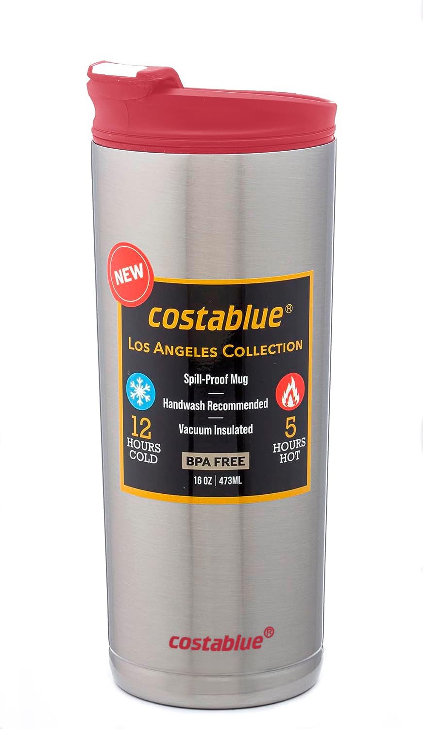 Travel Coffee Mug - 16 Oz. Stainless Steel Insulated Coffee Mug, Leak Proof Tumbler w/Dishwasher Safe Lid, Double Wall Travel Coffee Cup, Reusable Insulated Tumbler for Hot & Cold Beverages