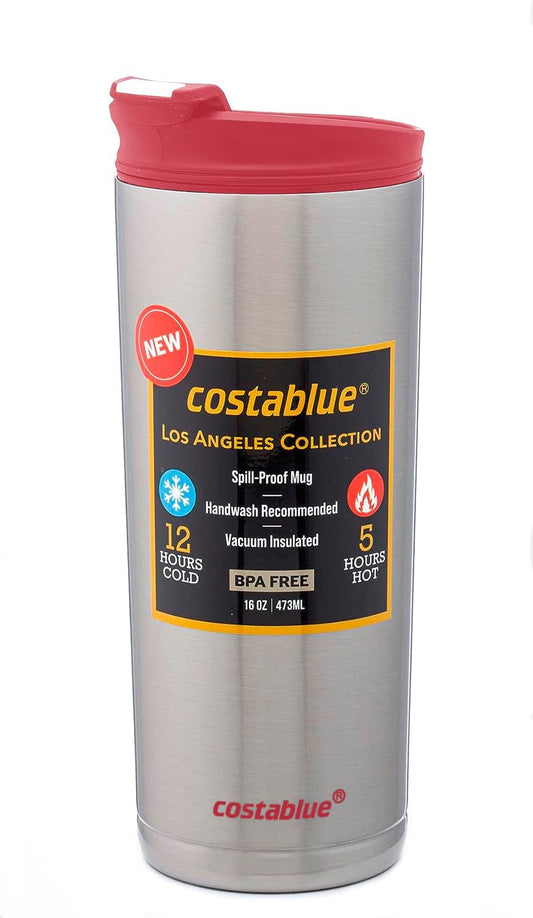 Travel Coffee Mug - 16 Oz. Stainless Steel Insulated Coffee Mug, Leak Proof Tumbler w/Dishwasher Safe Lid, Double Wall Travel Coffee Cup, Reusable Insulated Tumbler for Hot & Cold Beverages