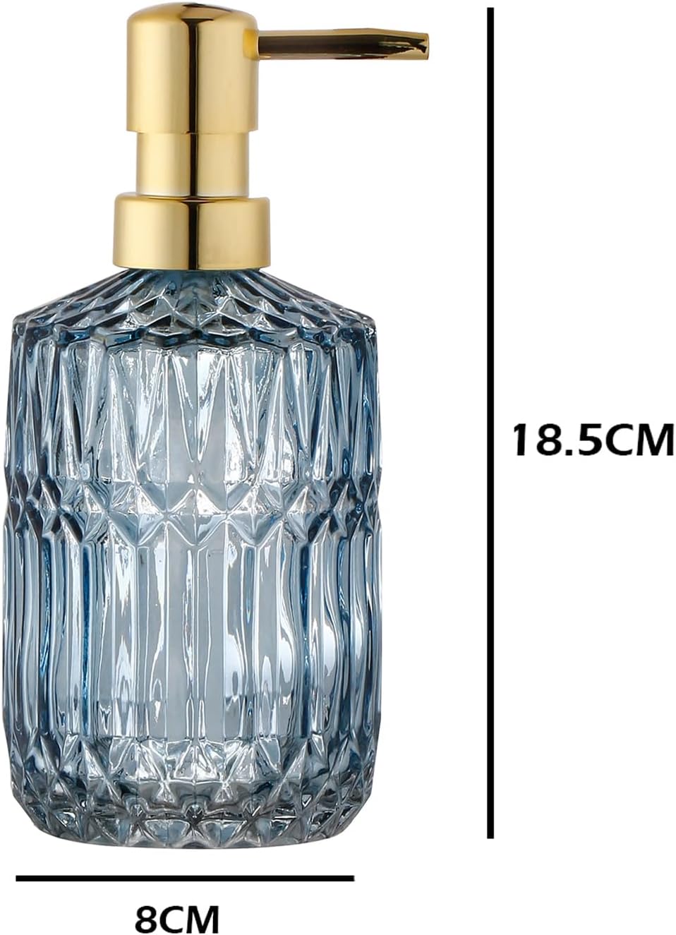 Soap Dispenser with Pump, Refillable Liquid Hand Soap Dish Soap Dispensers for Bathroom Counter, Kitchen Sink (Blue)