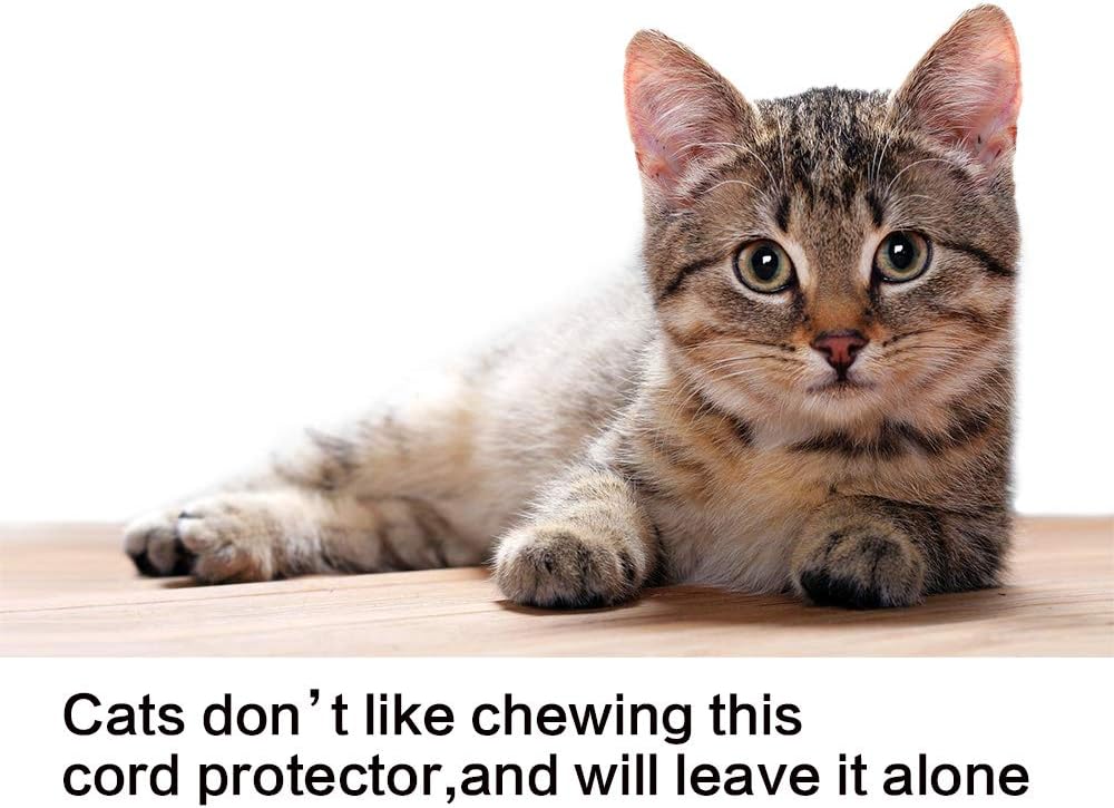 Alex Tech 10ft - 1/2 inch Cord Protector Wire Loom Tubing Cable Sleeve Split Sleeving For USB Power Cord Audio Video Cable – Protect Cat From Chewing Cords - Blackred