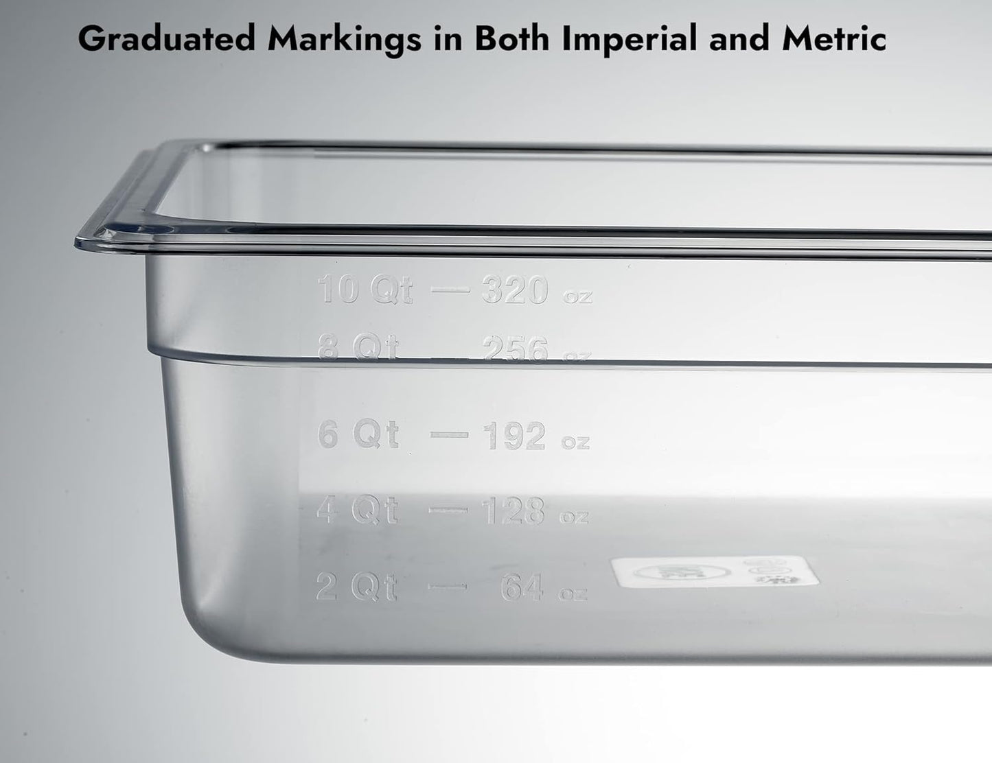 CURTA 6 Pack NSF Food Pans, Full Size 4 Inch Deep, Commercial Polycarbonate Plastic Clear Freezer-Safe