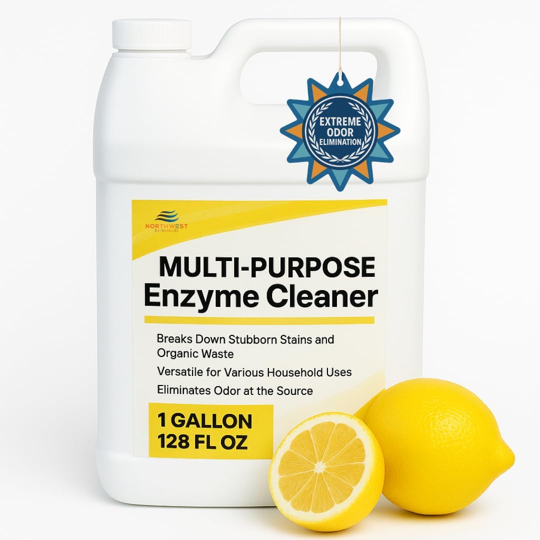 NORTHWEST ENTERPRISES Multi-Purpose Enzyme Cleaner - Household and Commercial Enzyme Cleaner, Fresh Lemon Scent (1 Gallon)