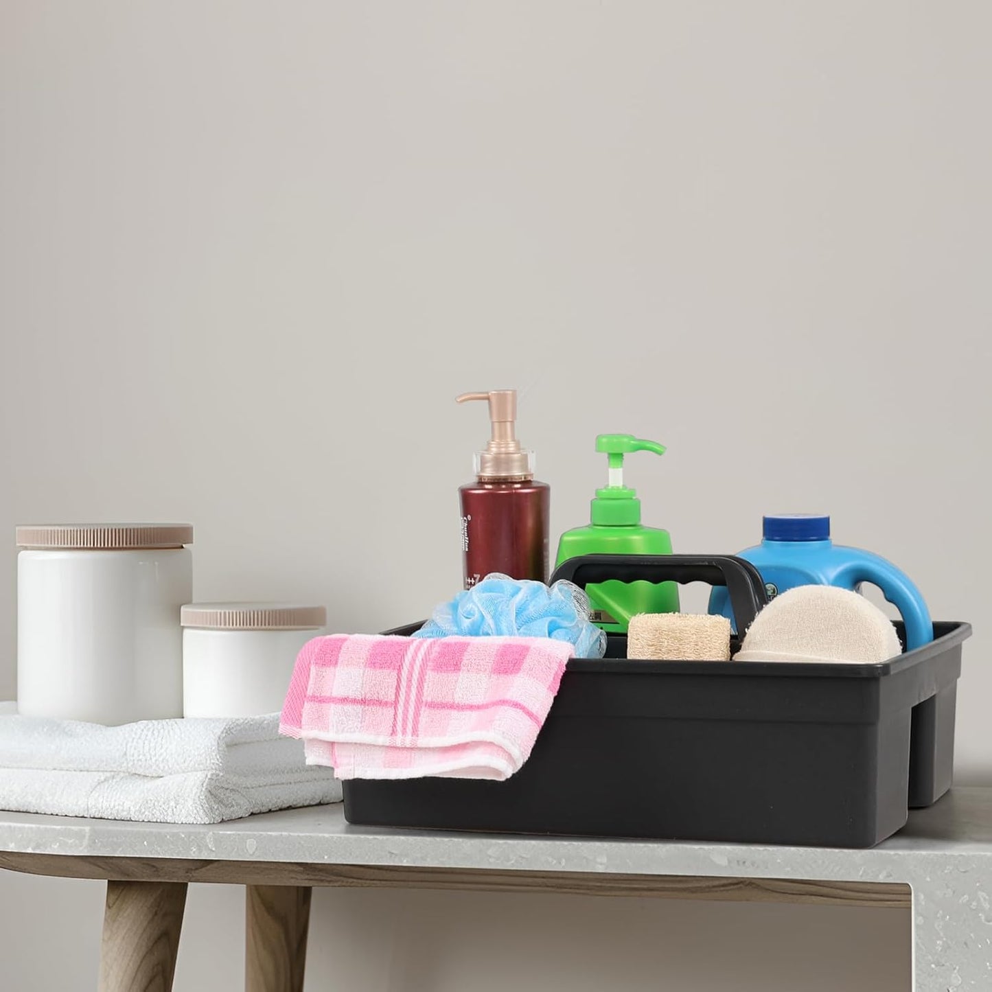 6 Packs Cleaning Storage Caddy with Handle, Plastic Cleaning Supplies Caddy Shower Caddy