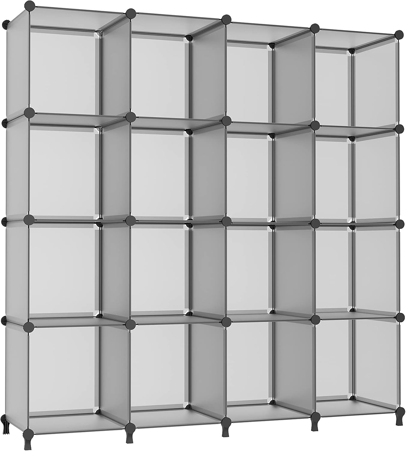 AWTATOS Cube Storage Organizer, 16 Cube Closet Organizer, Stackable Storage Cube Shelves, DIY Portable Closet Clothes Organizer Shelving for Bedroom, Closet, Wardrobe, Bathroom, Grey