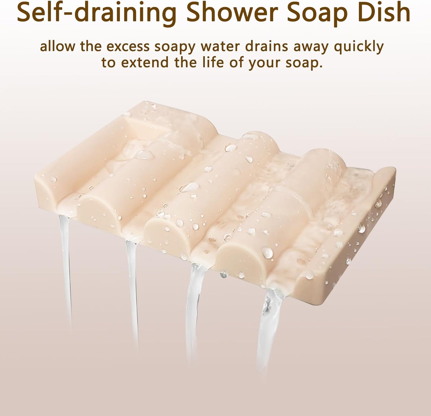 Soap Dish for Shower, Bathroom & Kitchen – Non-Slip, Self-Draining Design to Keep Soap Dry, Extend Soap Life – Easy to Clean, Compact & Durable (Pink, 1 pcs)