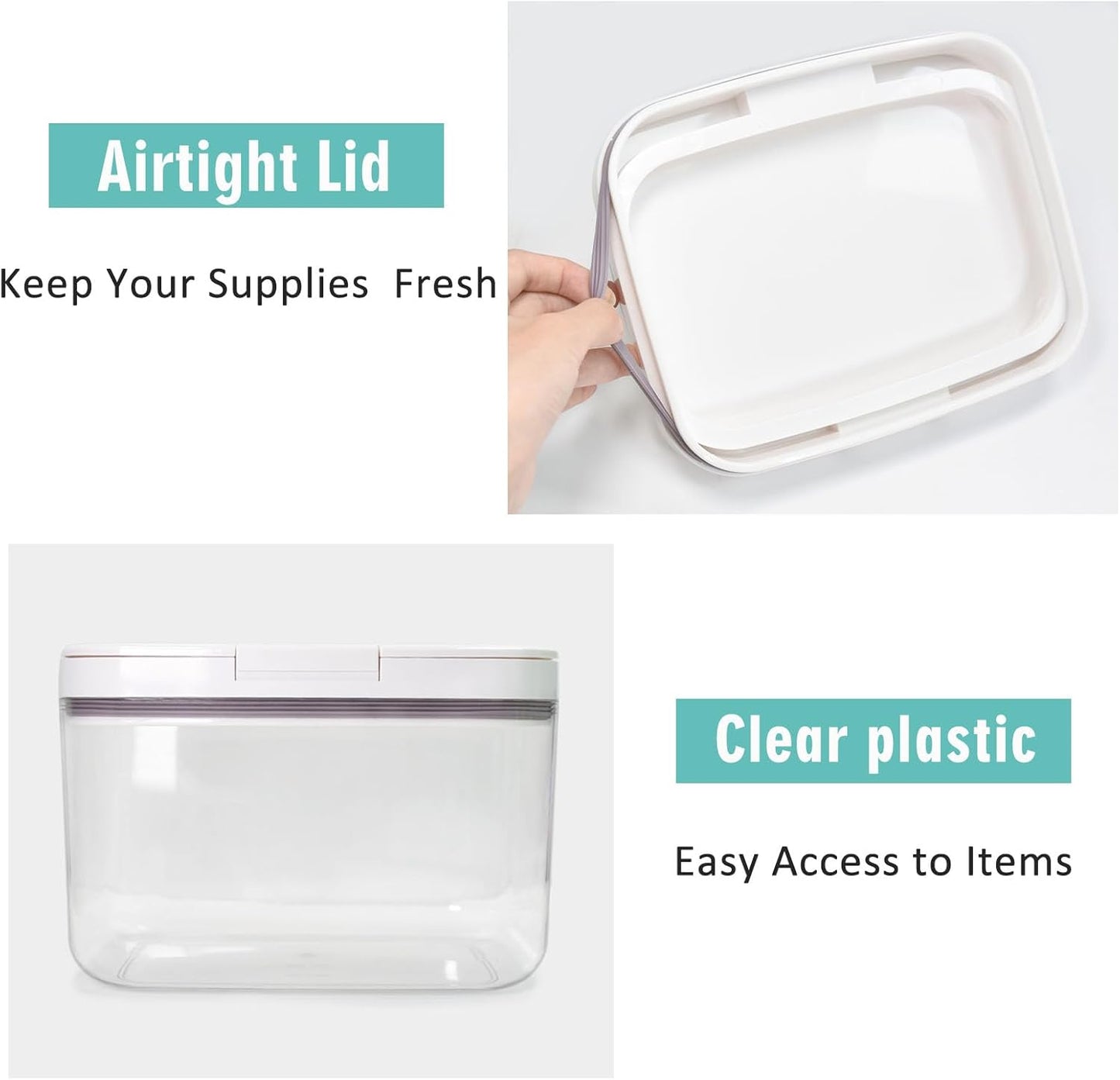 Laundry Pods Container Laundry Pod Holder with Lid, Laundry Room Storage Container for Detergent Pods Laundry Powder Scent Booster Container with Scoop (2 Pack)