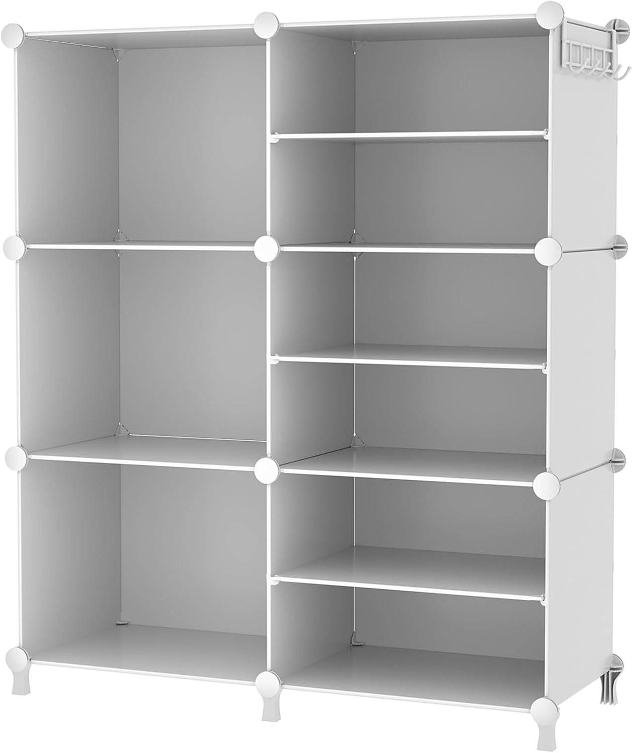 AWTATOS 6 Cube Closet Organizer Storage Shelves Portable Clothes Organizers and Storage Stackable Cubby Shelving for Closet Bedroom Living Room Office White