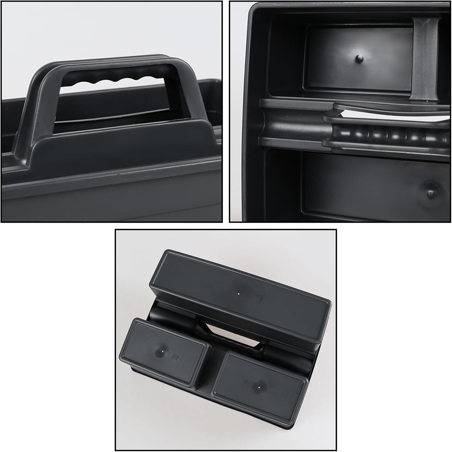 Morcte 6 Pack Plastic Cleaning Supply Caddy, Cleaning Carry Caddy Organizer with Handle, Gray