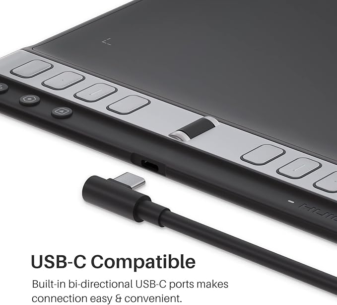 2023 HUION Inspiroy 2 Large Drawing Tablet, 10x6inch Art Tablet with Scroll Wheel 3-Set 8 Customized Keys Battery-Free Stylus, Graphics Tablet for Drawing, Design, Work with Mac, PC & Mobile, Black