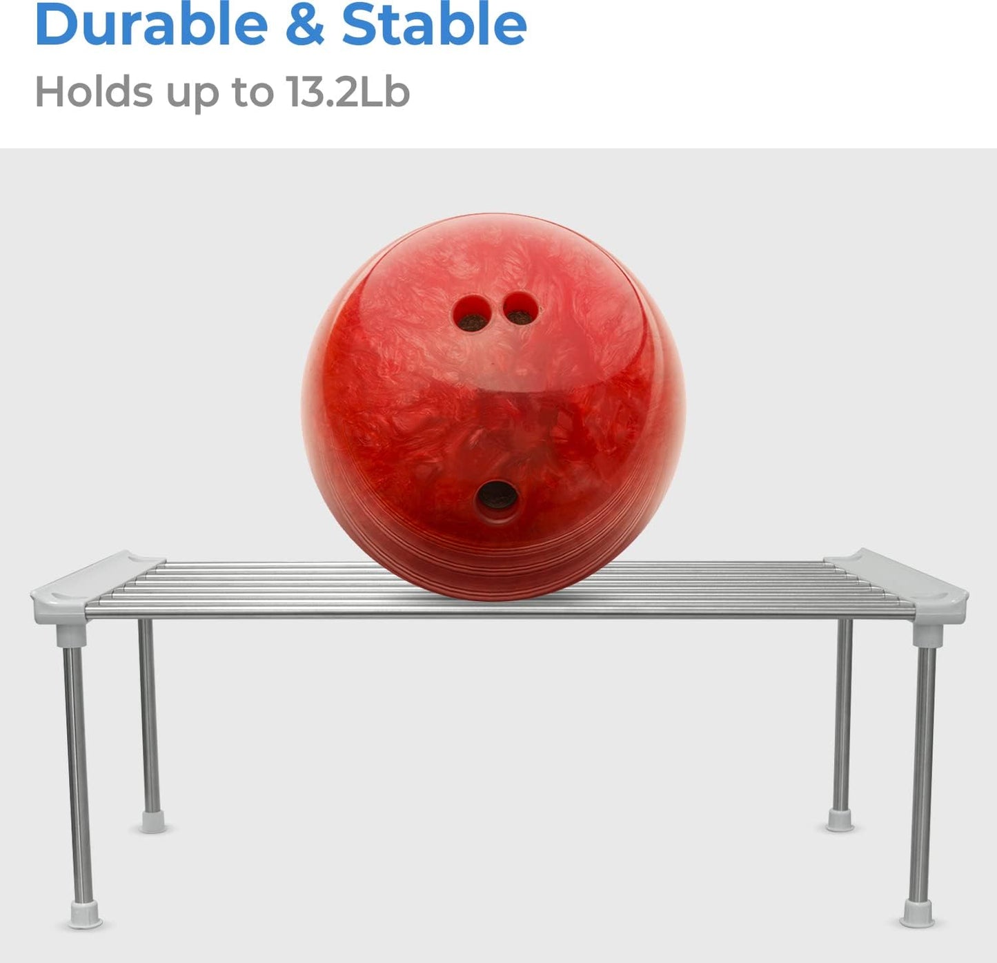 carrotez Cabinet Organizer Shelf, Set of 2 Stackable Kitchen Counter Shelves, Kitchen Cabinet Organizers and Storage, Pantry Storage Shelf Organizer, 15.7 x 7.8 x 6.1 - White