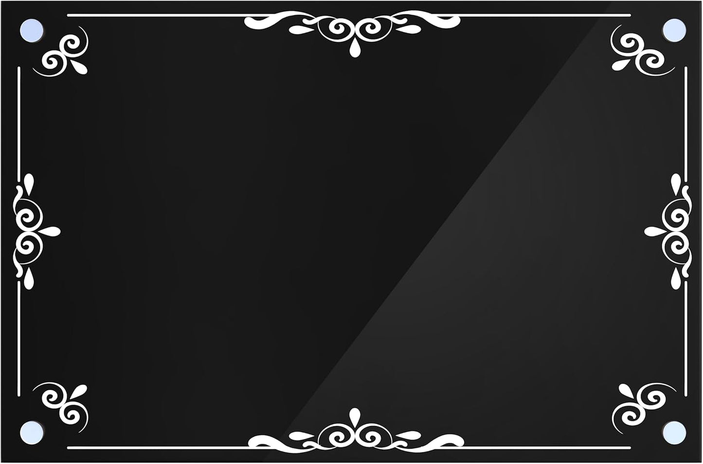 Acrylic Dry Erase Board for Wall with Stylish Border - Shipped Next Day, Made in USA, Non-Magnetic Whiteboard, Wall Mounted Board, Easy to Clean (Black - 11x14)