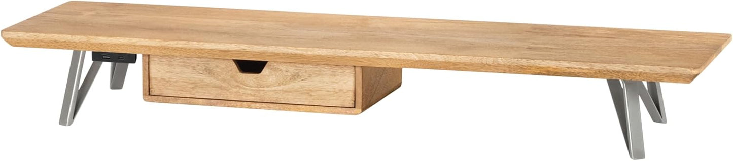 Anji Mountain Monitor Stand - Desktop Organizer & Laptop Riser, Ergonomic Monitor Riser, Space-Saving Monitor Stand for Desk, Durable Construction, Easy Assembly, Ideal for Home & Office,Biscotti