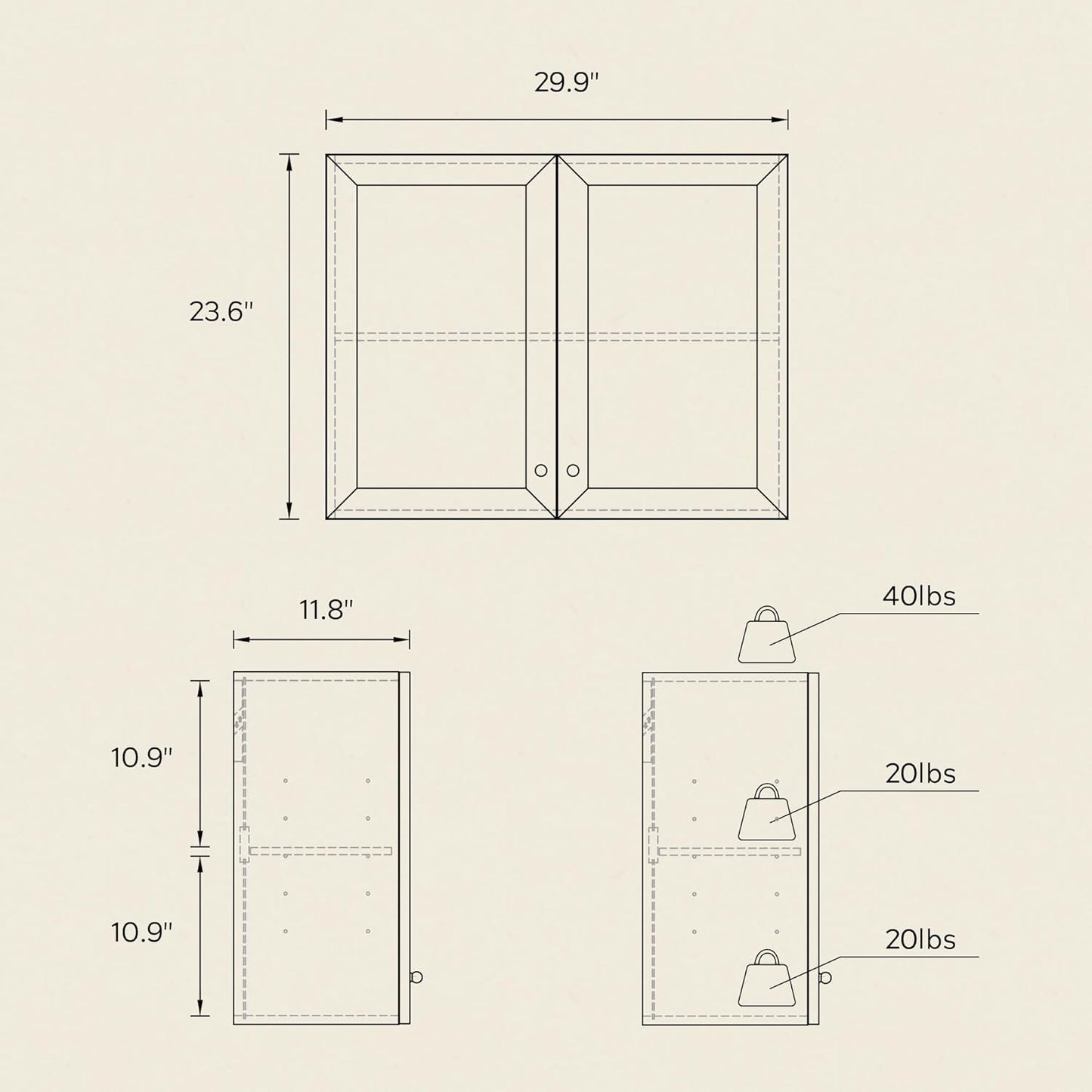 Bathroom Wall Cabinets Set of 2 Wall Mounted Storage Cabinet with Adjustable Shelves Floating Cupboard Kitchen Organizers Pantry Cabinet for Living Room, Laundry Room, Natural Oak