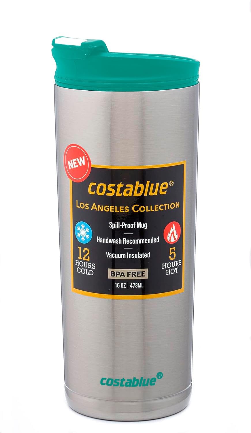 Travel Coffee Mug - 16 Oz. Stainless Steel Insulated Coffee Mug, Leak Proof Tumbler w/Dishwasher Safe Lid, Double Wall Travel Coffee Cup, Reusable Insulated Tumbler for Hot & Cold Beverages…