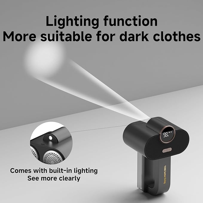 Electric Fabric Shaver,Rechargeable Lint Remover,Sweater Shaver,Dual Motors Drive and with Replaceable six-Blade Blades,LED Display,3-Speed,Lighting Assistance,for Clothes Couch Furniture