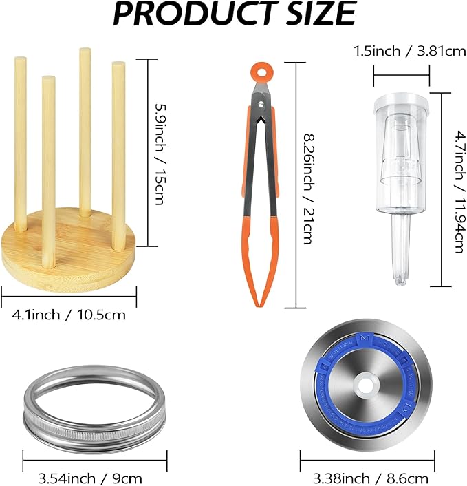 Artcome 22 PC Water Airlock Fermentation Kit - Easy Fermentation Kit for Wide Mouth Mason Jars - (Jars Not Included)