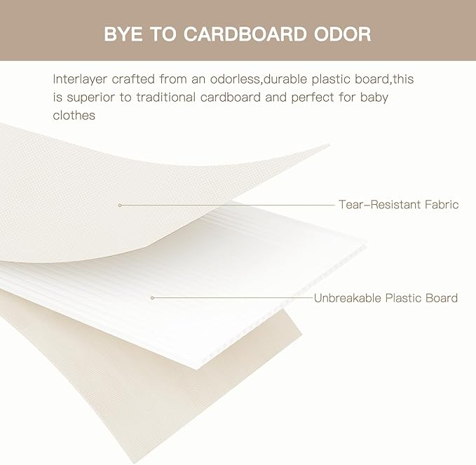 Criusia Drawer Organizer Clothes, 10 Pack Dresser Organizer for Baby Clothes, Underwear, Sock- Foldable Closet Organization and Storage Dividers Bins for Nursery, Bedroom (Beige)