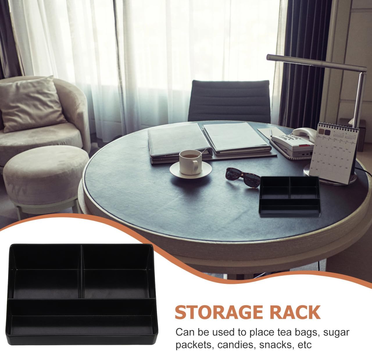 Tofficu Coffee Station Organizer for Countertop, Coffee Bar Accessories and Organizer, Mind Reader Coffee Organizer, 10-Compartment Condiment Organizer for Home Office Breakroom Cup Sugar Tea Pod