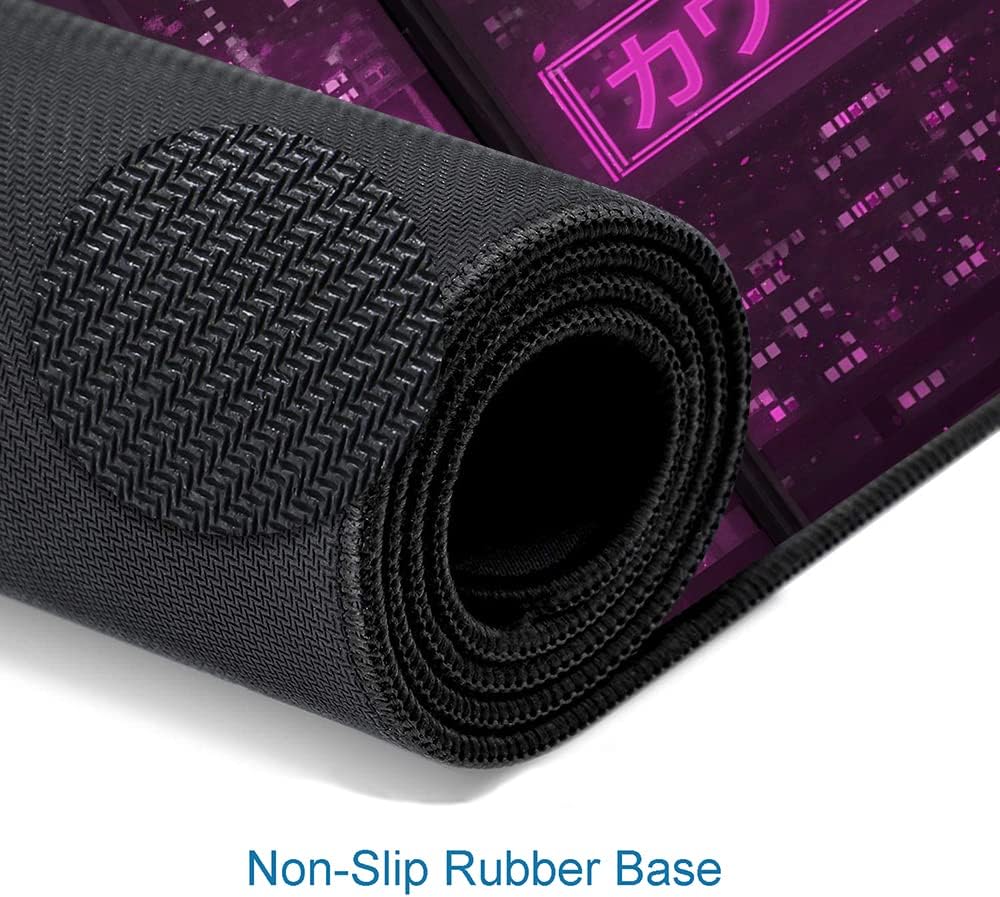 Gaming Mouse Pad, Large Anime Mouse Pads for Desk, Non-Slip Rubber Base Mousepad, Keyboard Mouse Mat Desk Pad with Stitched Edges, 31.5x11.8 inch